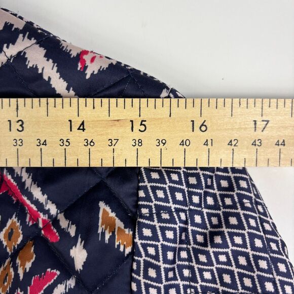 Y2K Roxy quilted jacket S Ikat mixed print boho blue pink full zip Patchwork - Picture 10 of 14